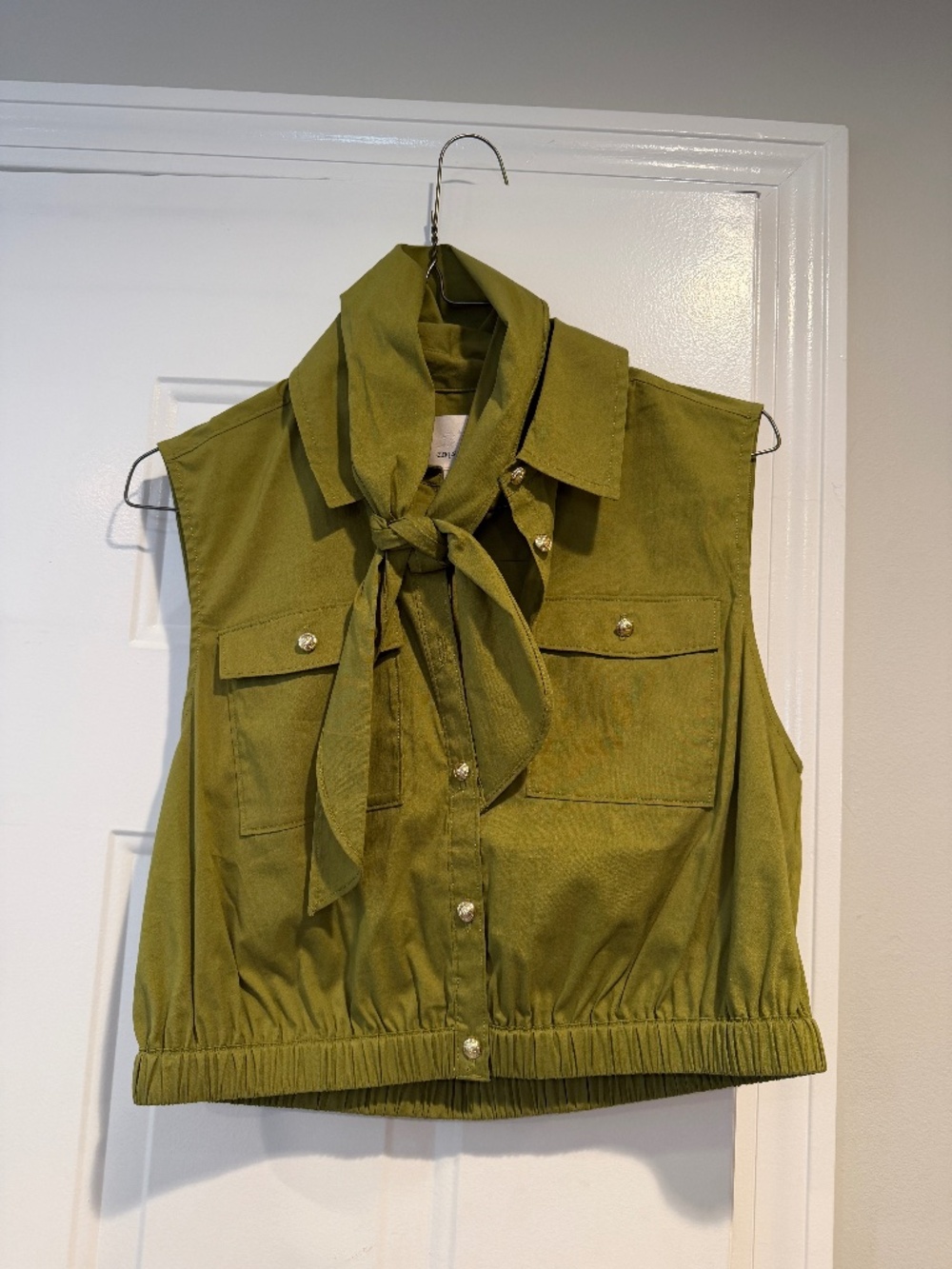 NWT Cinq à Sept Tie Cotton Blend Top Size S